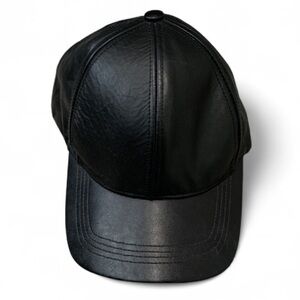 Olive and Pique Black Genuine Leather Hat
